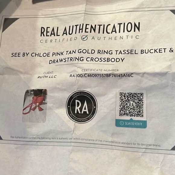 NWOT🌿See By Chloe Gold Ring Tassel Bucket CrossBody, W/ COA - Picture 9 of 10